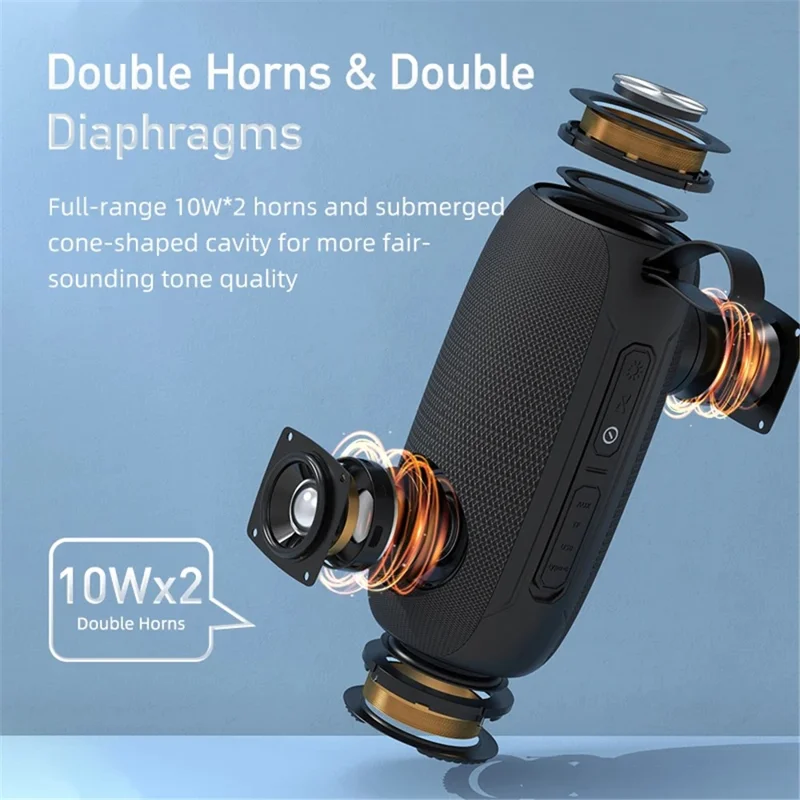 AWEI Y370 Outdoor Party Speaker with Deep Bass LED Lights Bluetooth-compatible Speaker - Camouflage