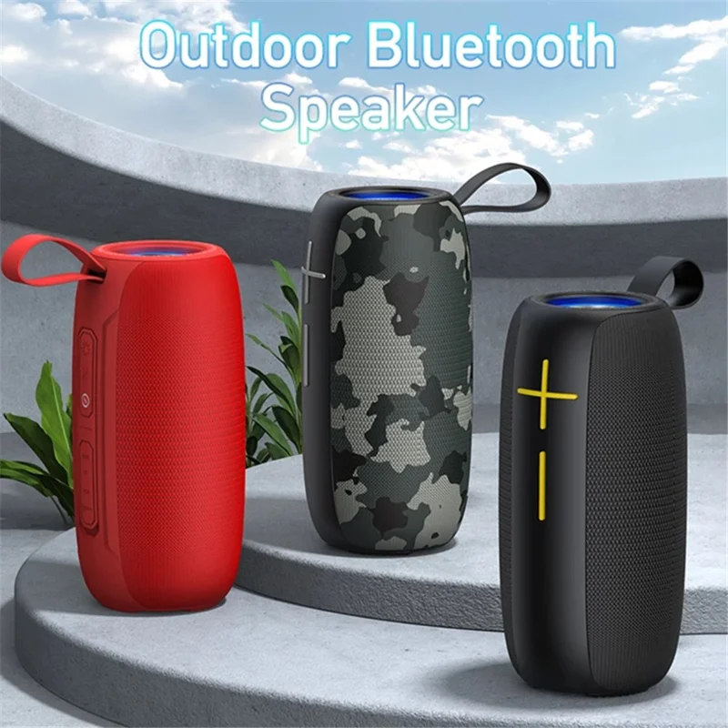 AWEI Y370 Outdoor Party Speaker with Deep Bass LED Lights Bluetooth-compatible Speaker - Camouflage