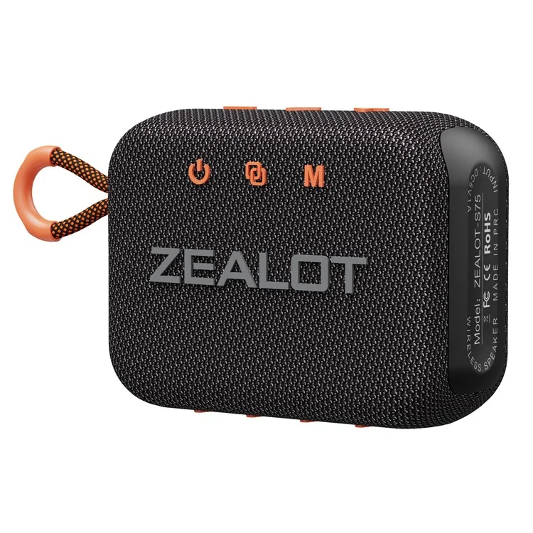 ZEALOT S75 Portable Bluetooth-compatible Speaker IPX6 Waterproof True Wireless Stereo Subwoofer - Black