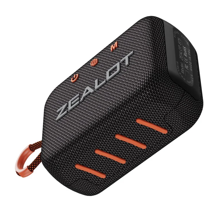 ZEALOT S75 Portable Bluetooth Speaker IPX6 Waterproof True Wireless Stereo Subwoofer - Black