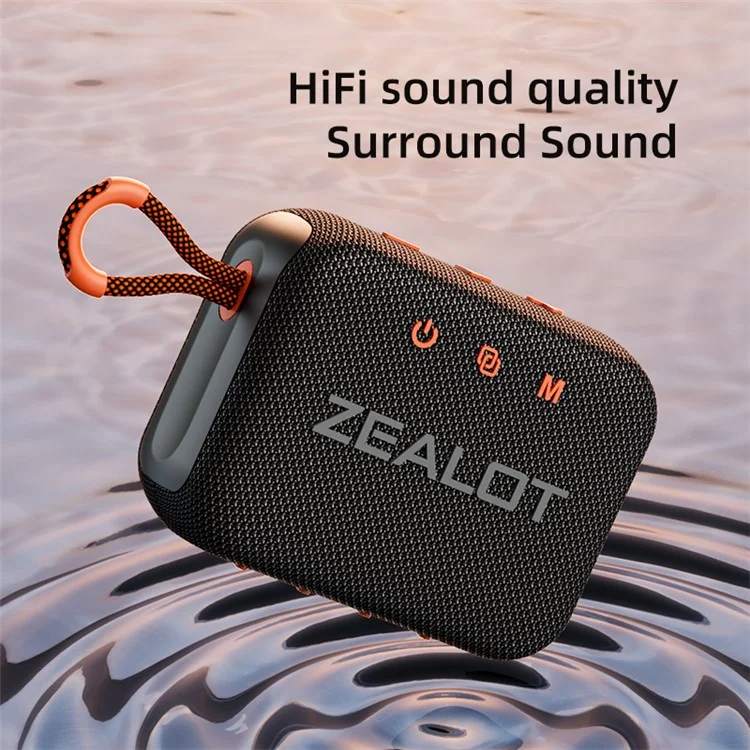 ZEALOT S75 Portable Bluetooth Speaker IPX6 Waterproof True Wireless Stereo Subwoofer - Black