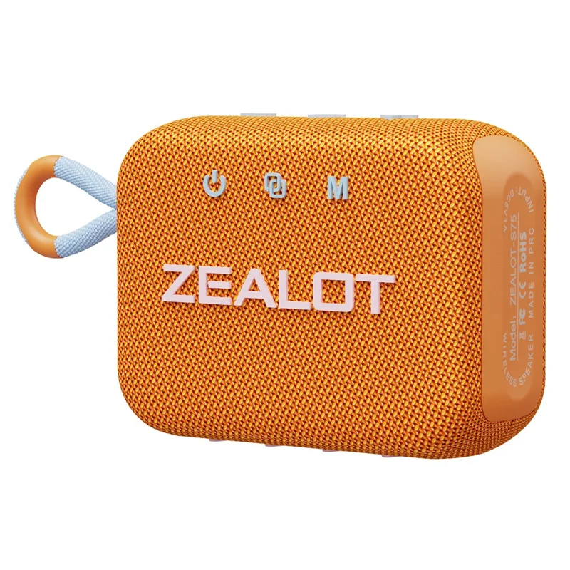 ZEALOT S75 Portable Bluetooth-compatible Speaker IPX6 Waterproof True Wireless Stereo Subwoofer - Orange
