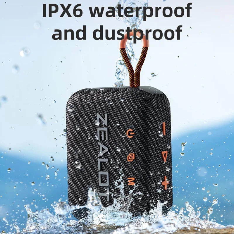 ZEALOT S75 Portable Bluetooth-compatible Speaker IPX6 Waterproof True Wireless Stereo Subwoofer - Orange