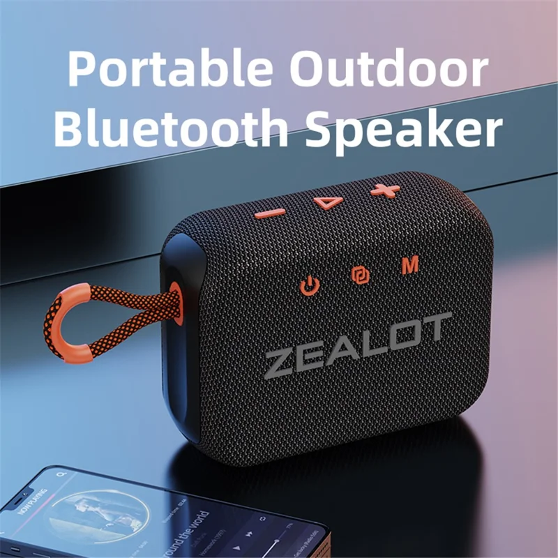 ZEALOT S75 Portable Bluetooth-compatible Speaker IPX6 Waterproof True Wireless Stereo Subwoofer - Orange