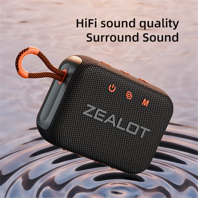 ZEALOT S75 Portable Bluetooth-compatible Speaker IPX6 Waterproof True Wireless Stereo Subwoofer - Orange