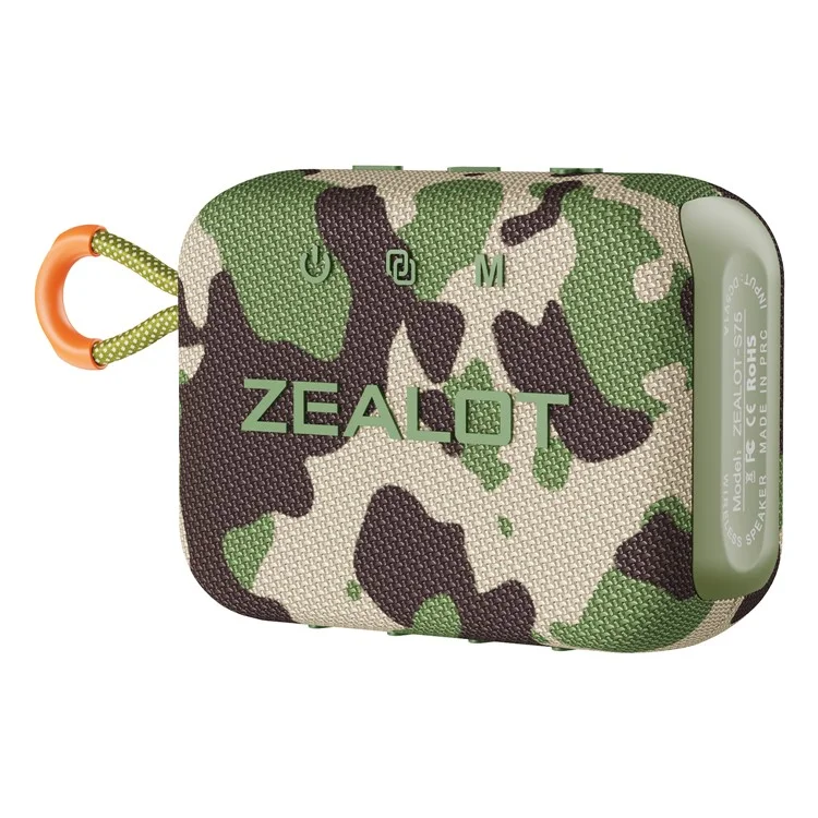 ZEALOT S75 Portable Bluetooth-compatible Speaker IPX6 Waterproof True Wireless Stereo Subwoofer - Camouflage