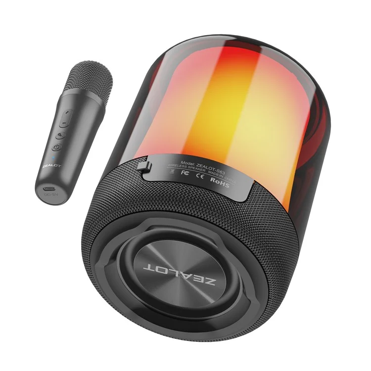 ZEALOT S66M RGB Light Bluetooth 5.2 Wireless Speaker with 2 Microphones