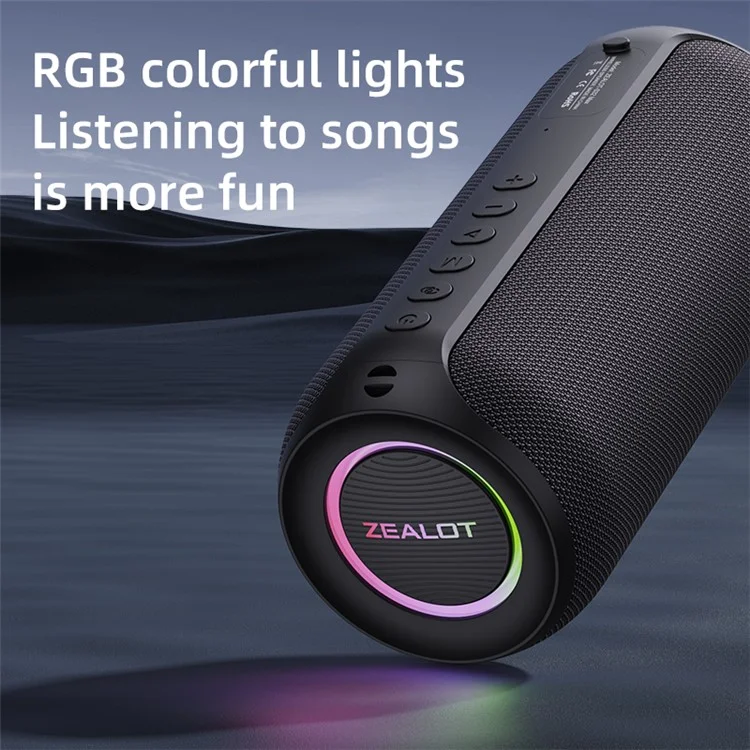 ZEALOT S32MAX 20W Portable Bluetooth-compatible Speaker IPX5 Waterproof Outdoor Subwoofer (CE Certified) - Black