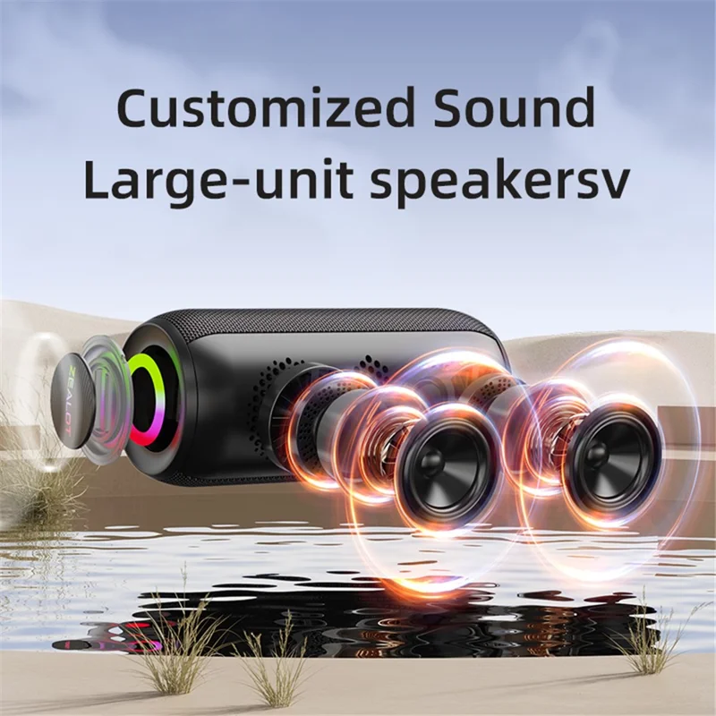 ZEALOT S32MAX 20W Portable Bluetooth-compatible Speaker IPX5 Waterproof Outdoor Subwoofer (CE Certified) - Grey