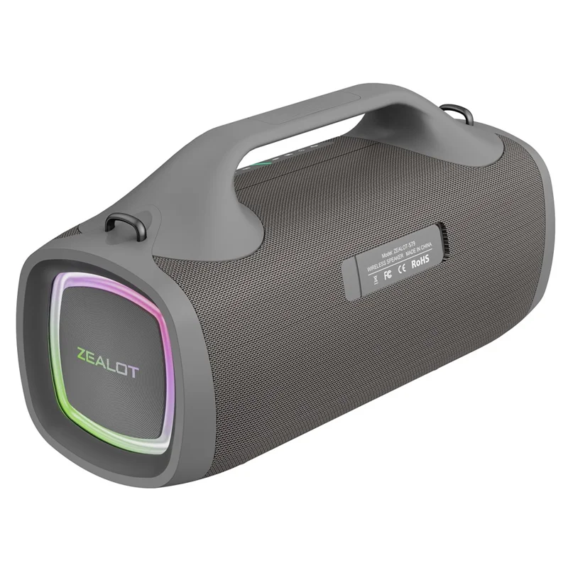 ZEALOT S79 Waterproof Portable Bluetooth-compatible Speaker RGB Light Handheld Subwoofer (CE Certified) - Grey
