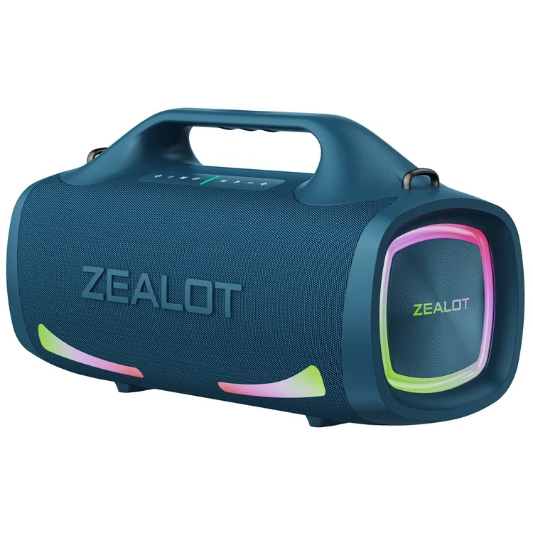 ZEALOT S79 Haut-Parleur Bluetooth Portable Imperméable RGB Light Handheld Subwoofer (Certifié CE) - Bleu