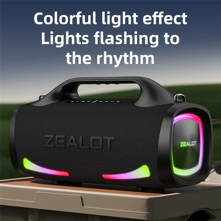 ZEALOT S79 Haut-Parleur Bluetooth Portable Imperméable RGB Light Handheld Subwoofer (Certifié CE) - Bleu