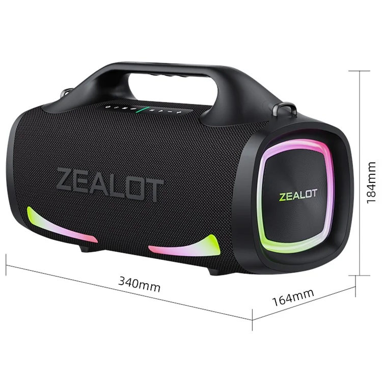 ZEALOT S79 Haut-Parleur Bluetooth Portable Imperméable RGB Light Handheld Subwoofer (Certifié CE) - Bleu
