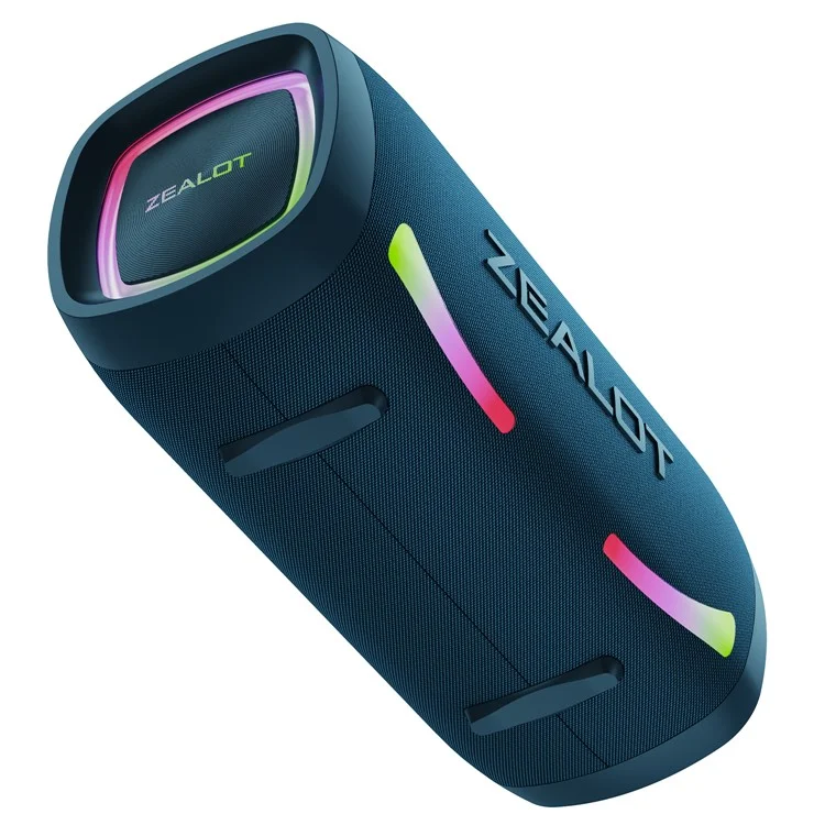ZEALOT S79 Haut-Parleur Bluetooth Portable Imperméable RGB Light Handheld Subwoofer (Certifié CE) - Bleu