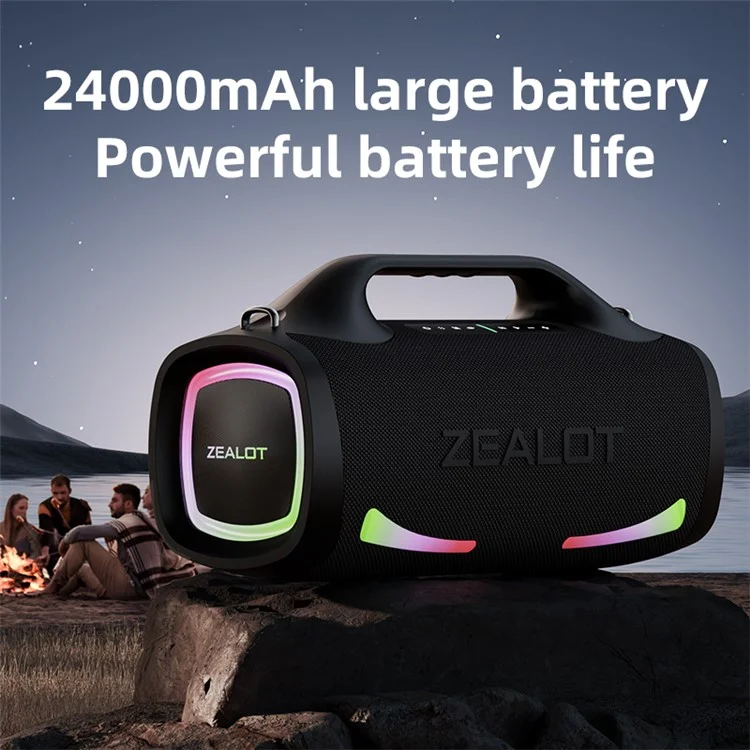 ZEALOT S79 Haut-Parleur Bluetooth Portable Imperméable RGB Light Handheld Subwoofer (Certifié CE) - Bleu