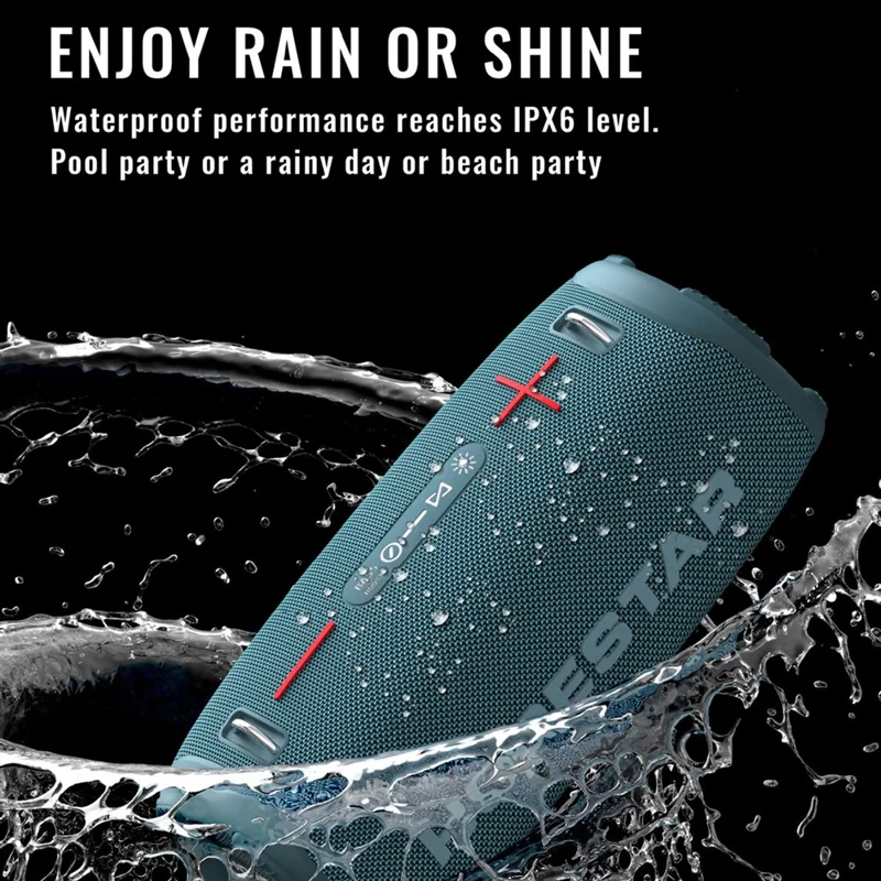 HOPESTAR A6MAX 80W Portable Bluetooth-compatible Speaker High Power Drum Subwoofer with Mic - Blue