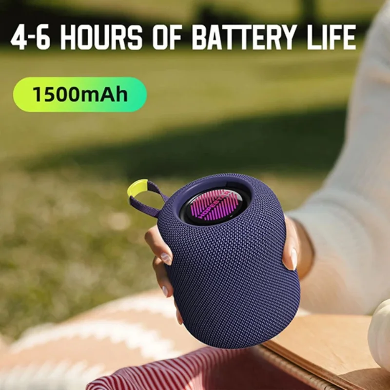 HOPESTAR H56 Outdoor Wireless Bluetooth-compatible Speaker Portable Stereo RGB Light TWS Subwoofer - Dark Blue