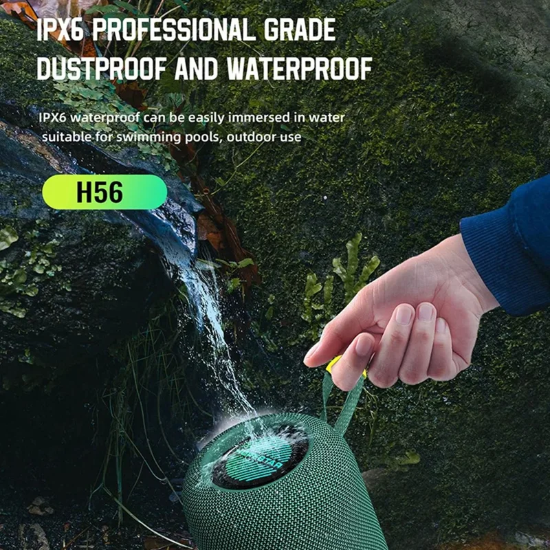 HOPESTAR H56 Outdoor Wireless Bluetooth-compatible Speaker Portable Stereo RGB Light TWS Subwoofer - Dark Blue