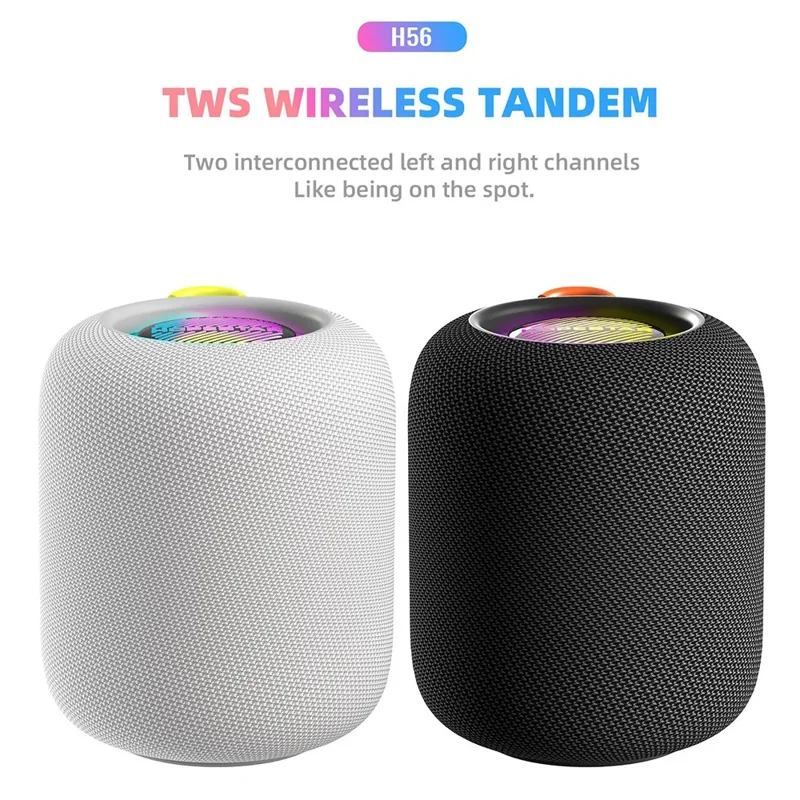 HOPESTAR H56 Outdoor Wireless Bluetooth-compatible Speaker Portable Stereo RGB Light TWS Subwoofer - Dark Blue