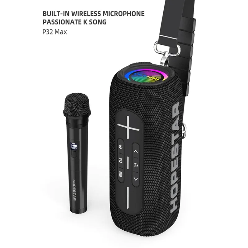 HOPESTAR P32 Max 55W High Power Portable Bluetooth-compatible Speaker with Mic Karaoke Subwoofer - Blue