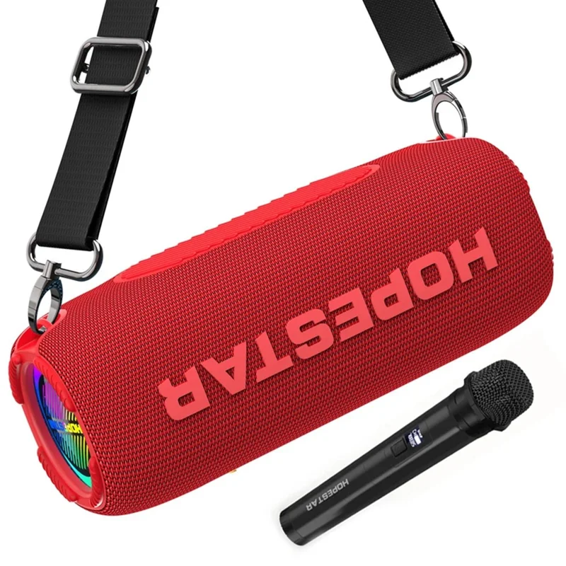 HOPESTAR P32 Max 55W High Power Portable Bluetooth-compatible Speaker with Mic Karaoke Subwoofer - Red