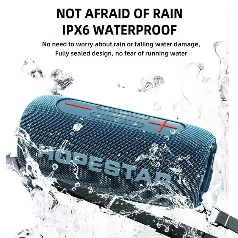 HOPESTAR P32 Max 55W High Power Portable Bluetooth-compatible Speaker with Mic Karaoke Subwoofer - Red