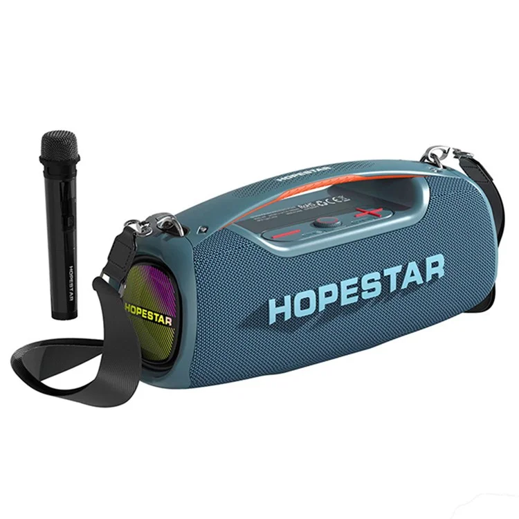 HOPESTAR A60 High Power 100W Waterproof Bluetooth-compatible Speaker with Shoulder Strap - Dark Blue