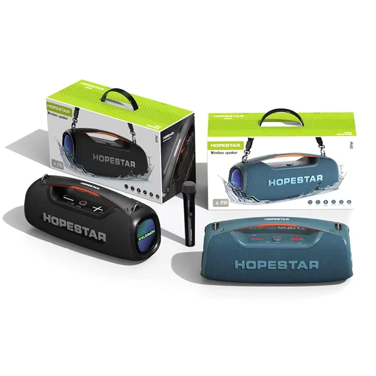 HOPESTAR A60 High Power 100W Waterproof Bluetooth-compatible Speaker with Shoulder Strap - Dark Blue