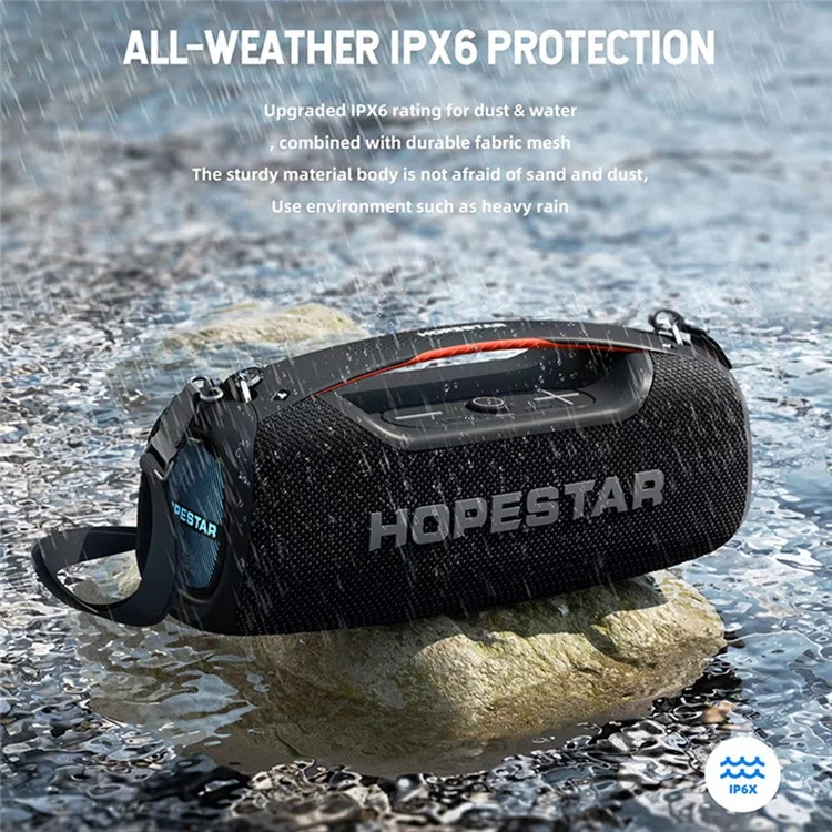HOPESTAR A60 High Power 100W Waterproof Bluetooth-compatible Speaker with Shoulder Strap - Dark Blue