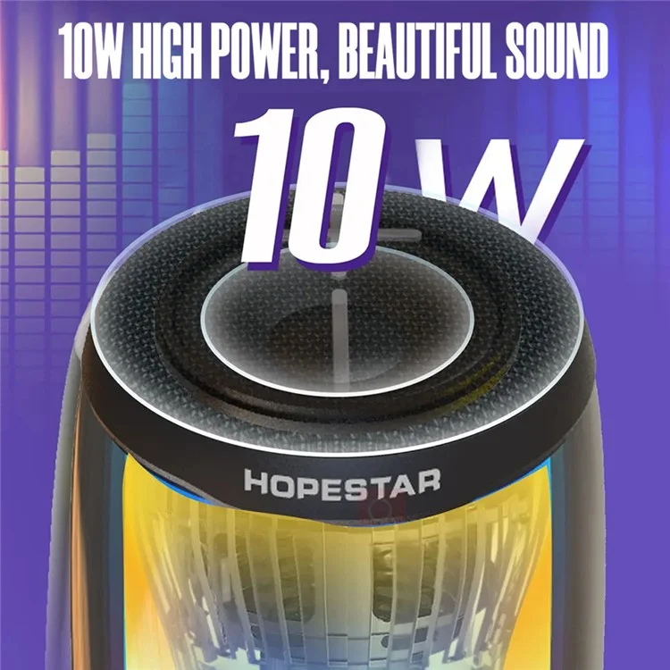 HOPESTAR P49 Caixa de Som Bluetooth 5.3 com Luz RGB, À Prova d'Água, Sem Fio - Preta