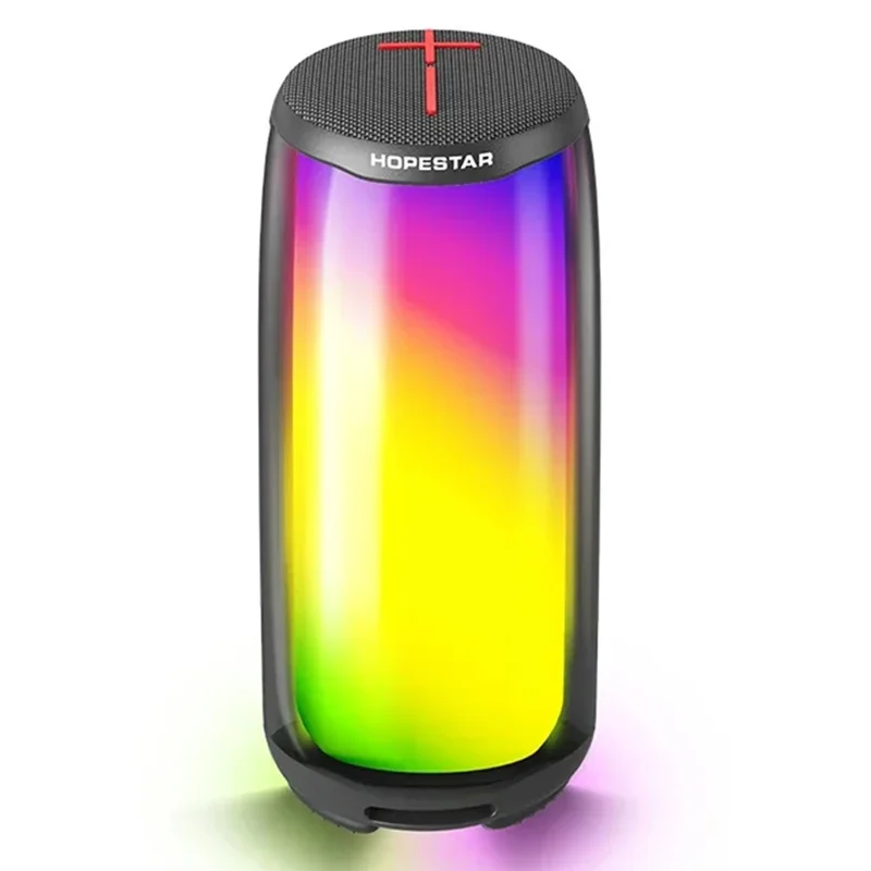 HOPESTAR P49 Bluetooth-compatible 5.3 Speaker RGB Light Outdoor Waterproof Wireless Sound Box - Grey