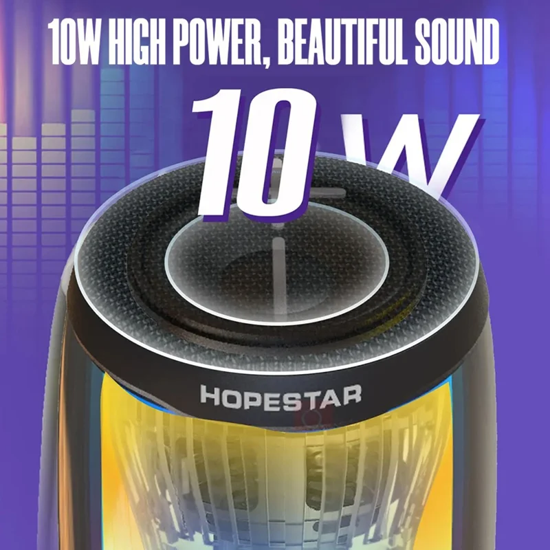 HOPESTAR P49 Bluetooth-compatible 5.3 Speaker RGB Light Outdoor Waterproof Wireless Sound Box - Dark Blue