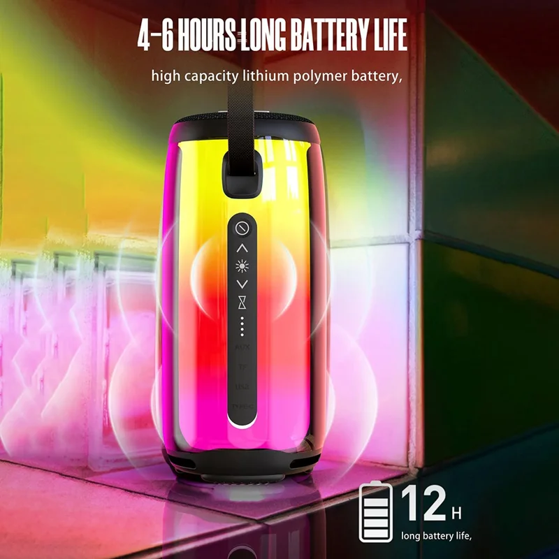 HOPESTAR P49 Bluetooth-compatible 5.3 Speaker RGB Light Outdoor Waterproof Wireless Sound Box - Dark Blue