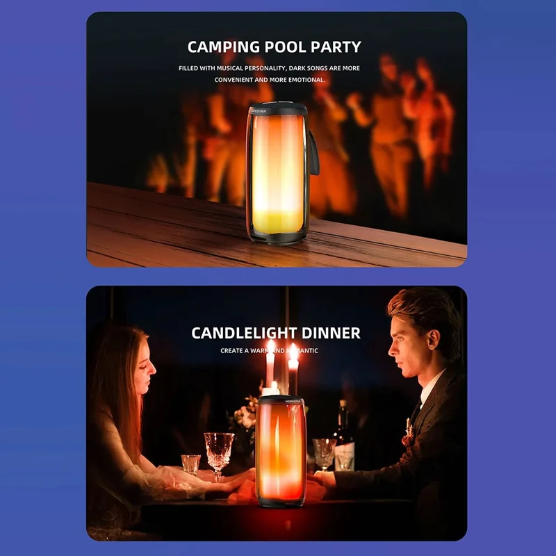 HOPESTAR P49 Bluetooth-compatible 5.3 Speaker RGB Light Outdoor Waterproof Wireless Sound Box - Dark Blue