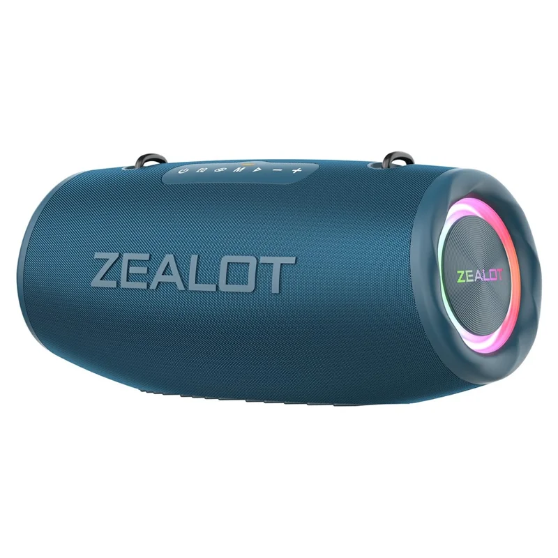 ZEALOT S87 Bluetooth-compatible Speaker RGB Light Outdoor 80W High Power Subwoofer - Blue