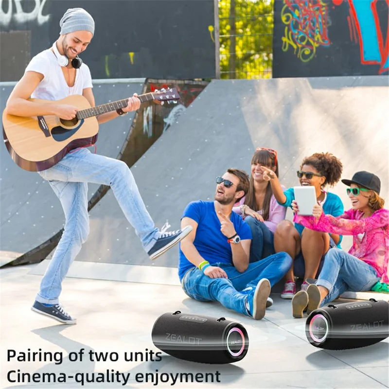 ZEALOT S87 Bluetooth-compatible Speaker RGB Light Outdoor 80W High Power Subwoofer - Blue