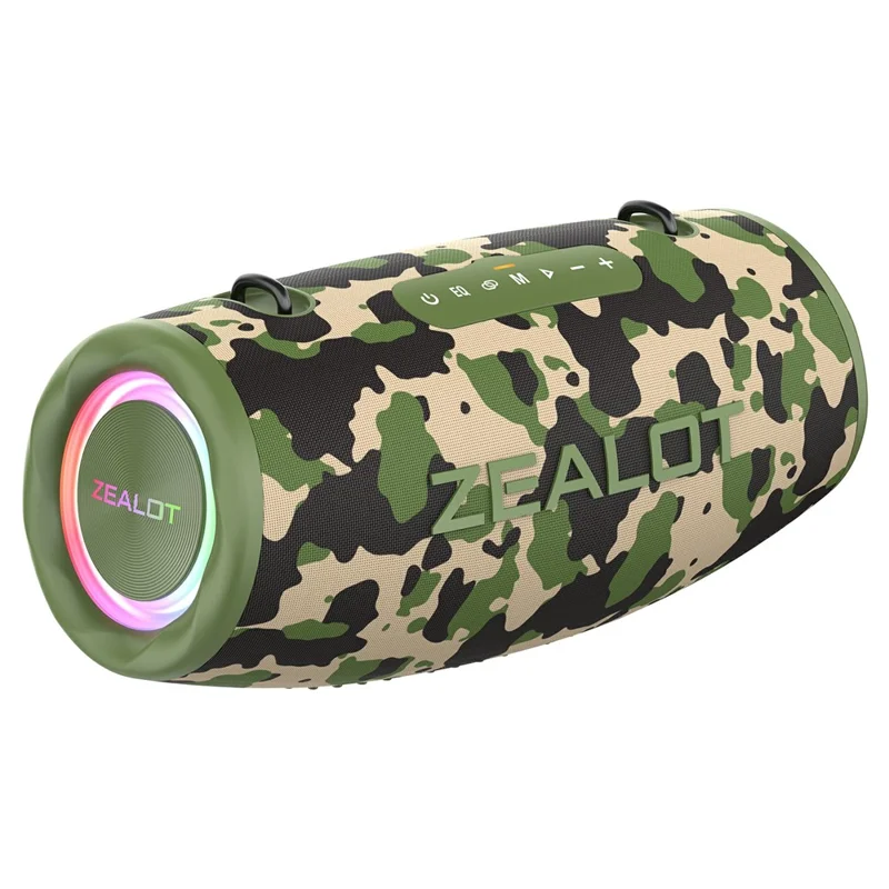 ZEALOT S87 Bluetooth-compatible Speaker RGB Light Outdoor 80W High Power Subwoofer - Camouflage