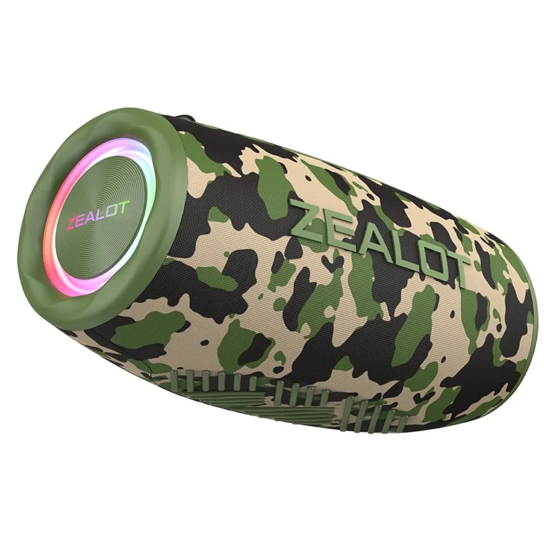 ZEALOT S87 Bluetooth-compatible Speaker RGB Light Outdoor 80W High Power Subwoofer - Camouflage