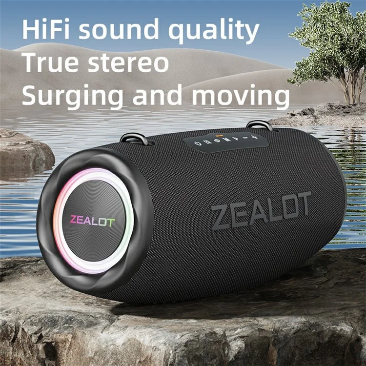 ZEALOT S87 Bluetooth-compatible Speaker RGB Light Outdoor 80W High Power Subwoofer - Grey
