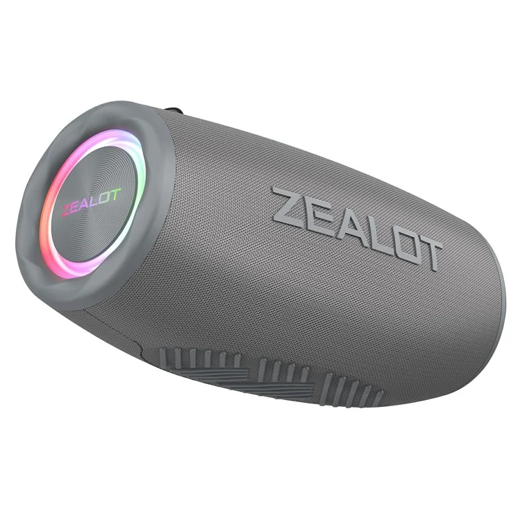 Zealot S87 Bluetooth Speaker RGB Light Outdoor 80W Subwoofer ad Alta Potenza - Grigio