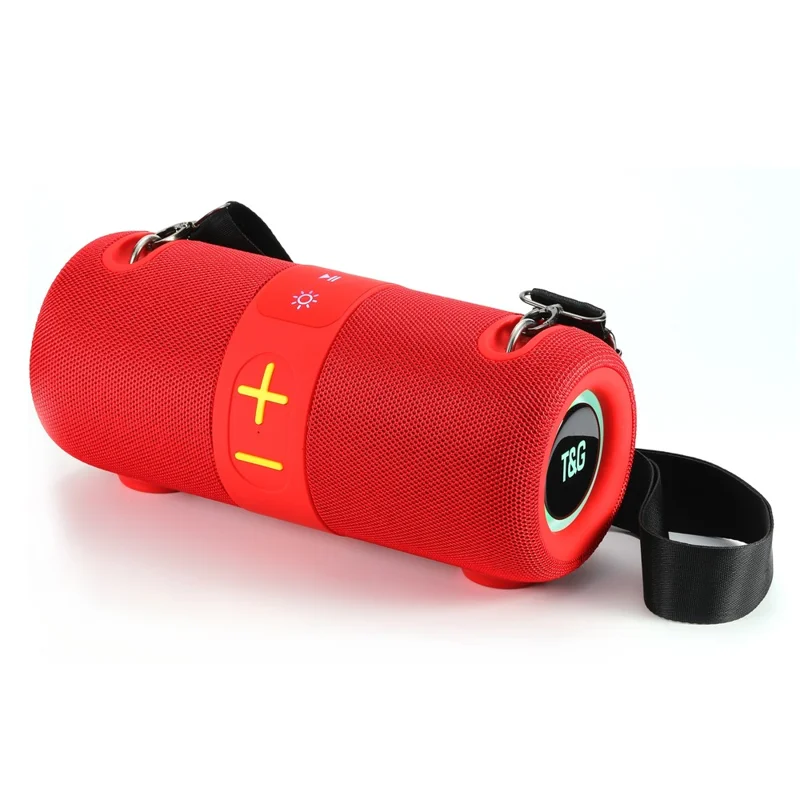 T&G TG-672 Outdoor Portable Subwoofer Bluetooth-compatible Speaker Support TF Card - Red