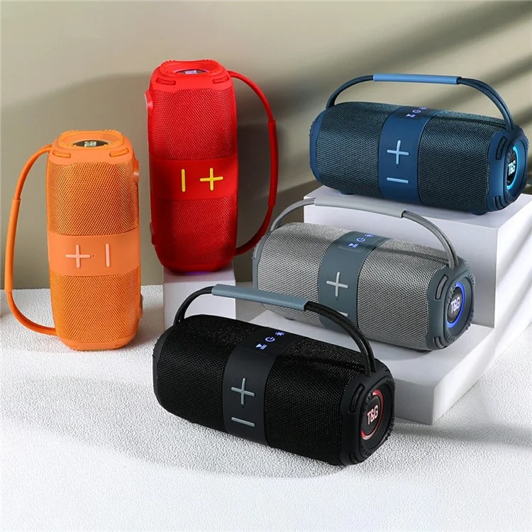 T&G TG-668 Wireless Bluetooth-compatible Speaker Portable TWS Subwoofer with Handle - Grey