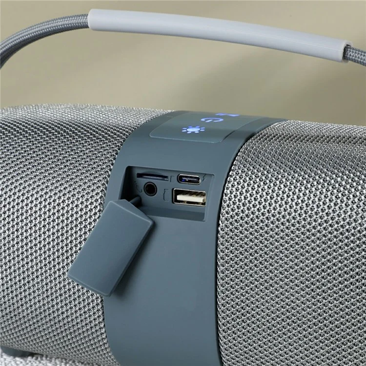 T&G TG-668 Wireless Bluetooth-compatible Speaker Portable TWS Subwoofer with Handle - Grey