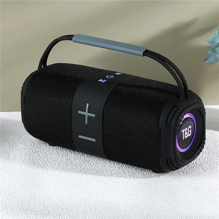 Haut-parleur Bluetooth sans fil portable TG-668 T&G avec caisson de basses et poignée - Noir