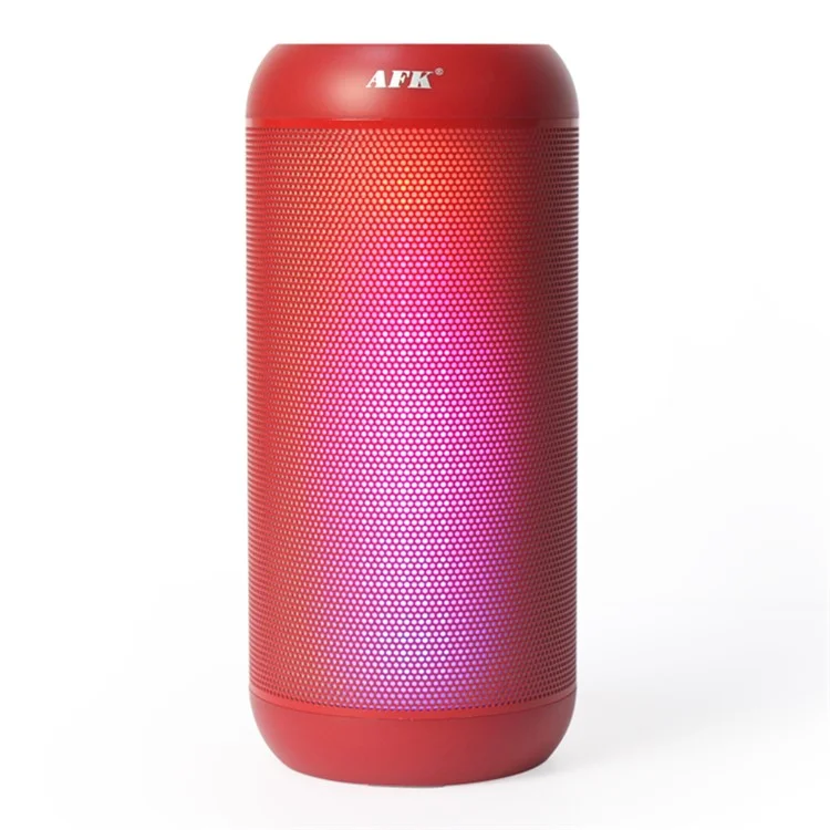 AFK BT528 Bluetooth-compatible Speaker with Ambient Light, Support TF Card, U-Disk - Red