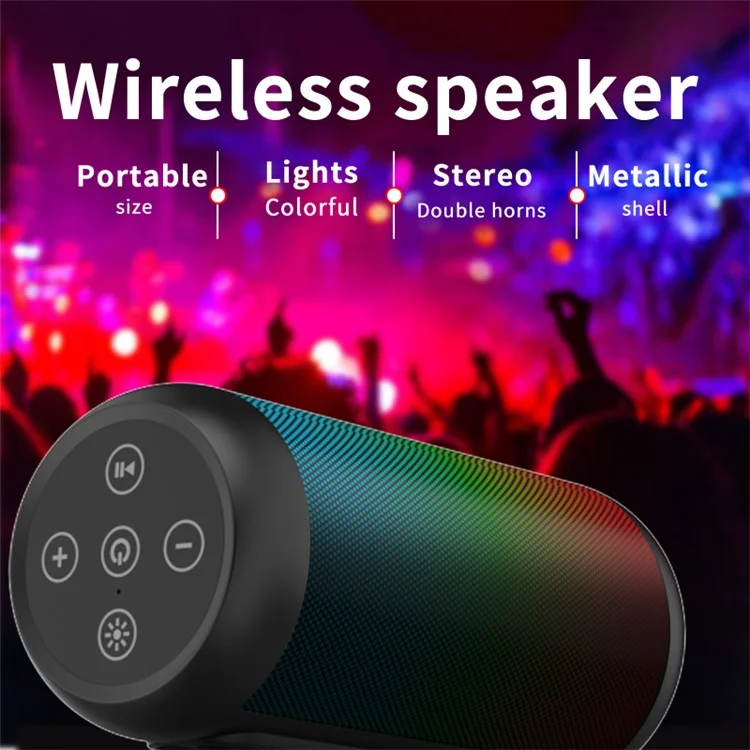 AFK BT528 Bluetooth-compatible Speaker with Ambient Light, Support TF Card, U-Disk - Red