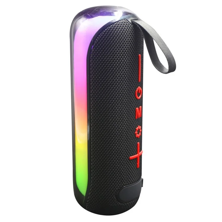 T&G TG-384 Mini Portable Bluetooth-compatible Speaker RGB Light Wireless Music Subwoofer Support TF  /  U-disk - Black