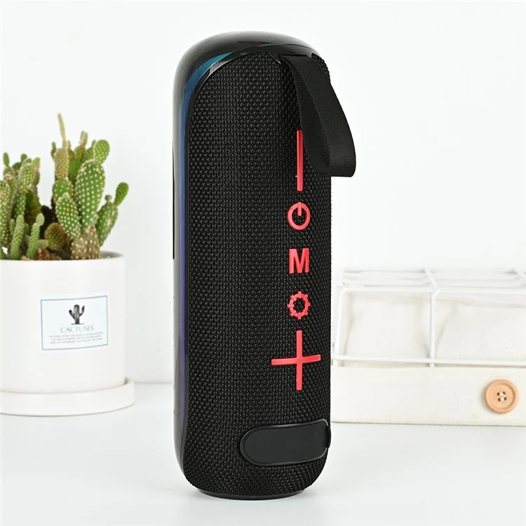 T&G TG-384 Mini Portable Bluetooth-compatible Speaker RGB Light Wireless Music Subwoofer Support TF  /  U-disk - Black