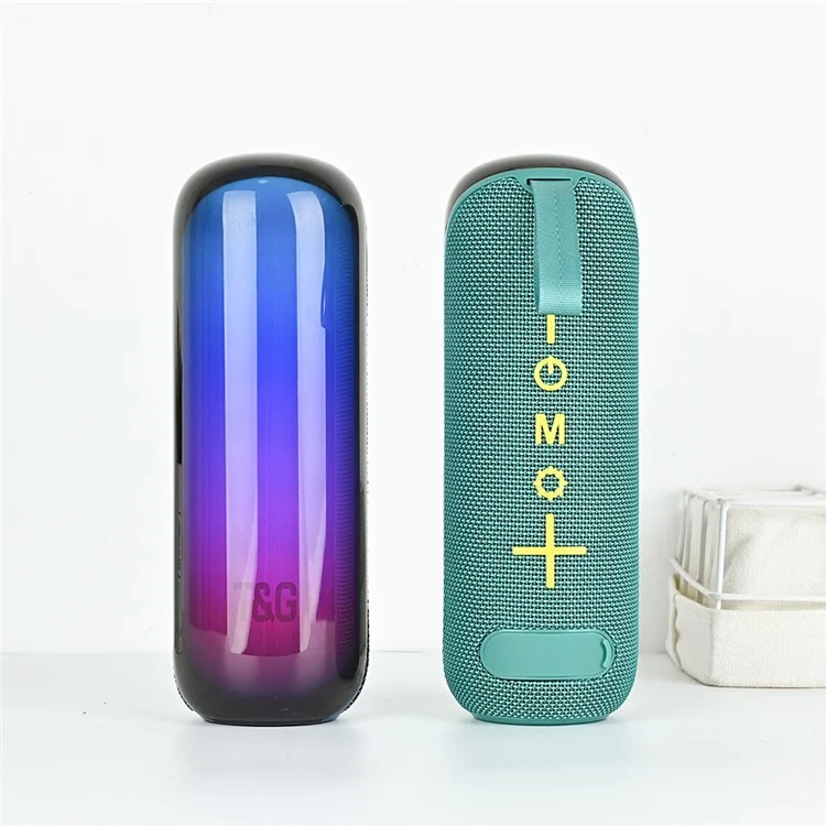 T&G TG-384 Mini Portable Bluetooth-compatible Speaker RGB Light Wireless Music Subwoofer Support TF  /  U-disk - Black