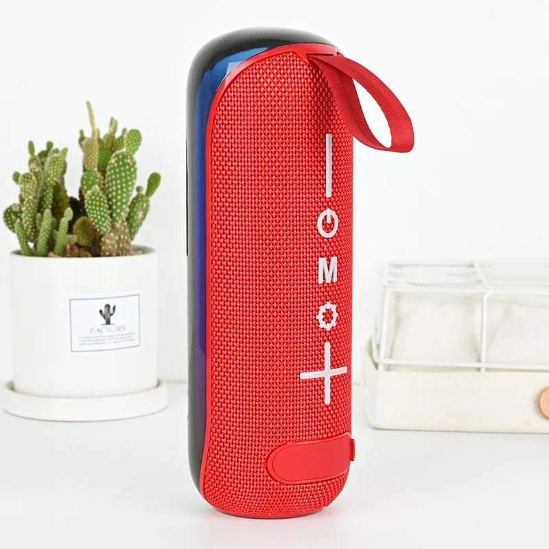 T&G TG-384 Mini Portable Bluetooth-compatible Speaker RGB Light Wireless Music Subwoofer Support TF  /  U-disk - Red